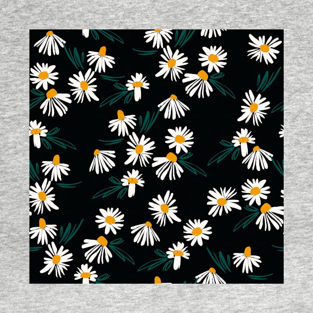 White Daisy Floral Pattern by martynzero